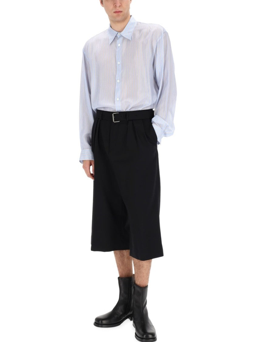 Dries Van Noten Blue Croom Vertical Stripes Cupro Shirt