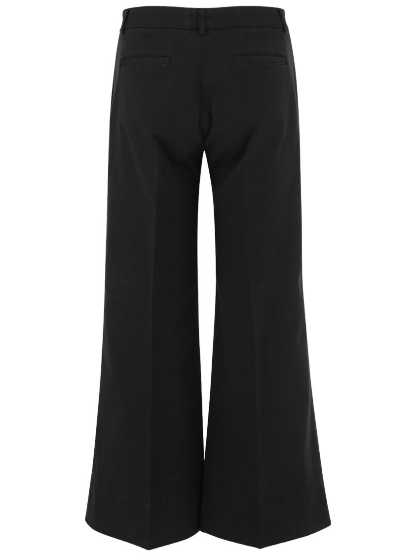 Ql2 Flared Leg Stretch Cotton Pants