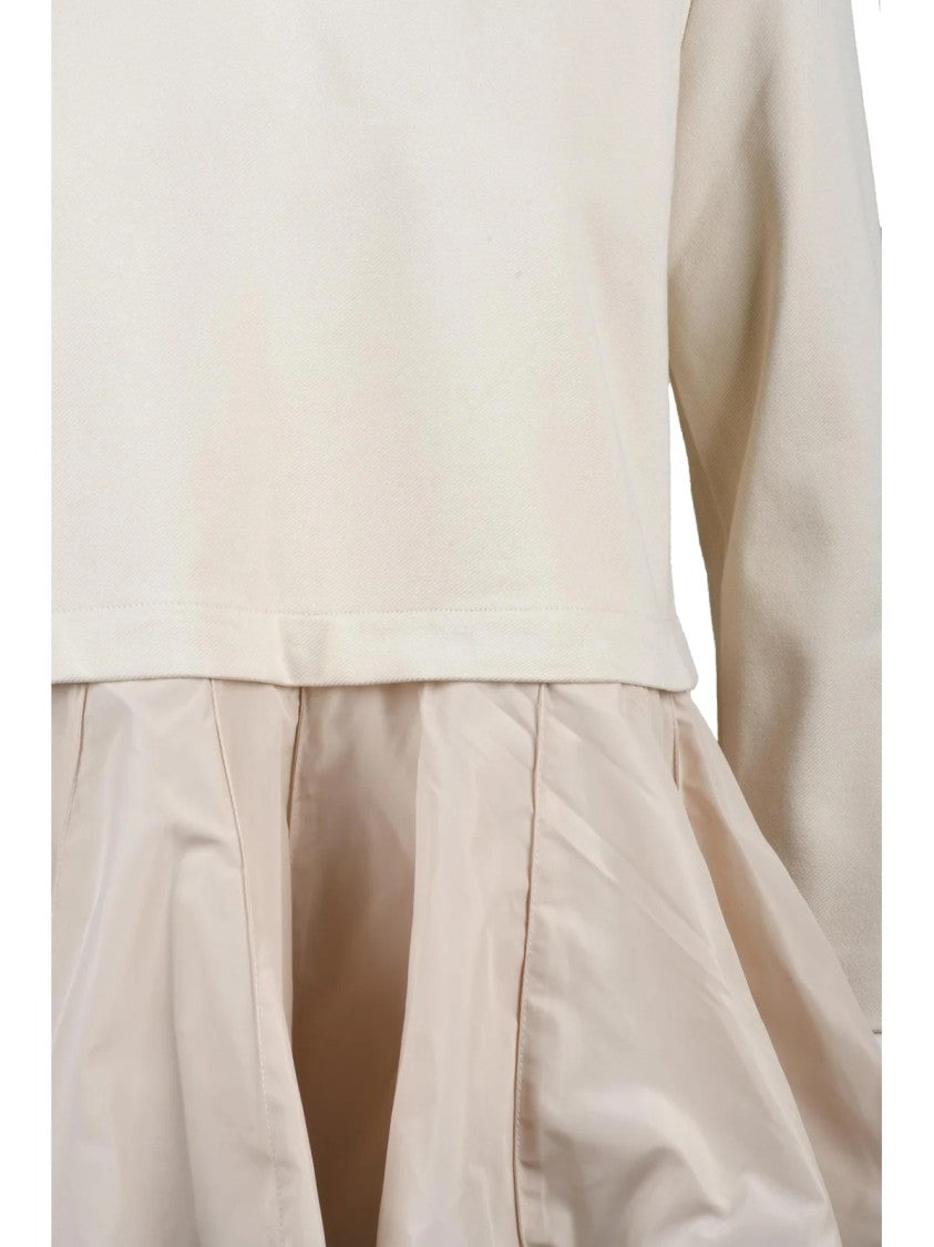 Meimeij White Viscose-Blend Pleated Blouse