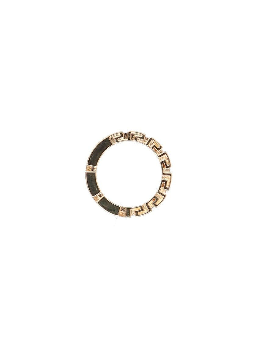 Versace Gold-Toned Brass Ring With Continuous Greek Key Motif