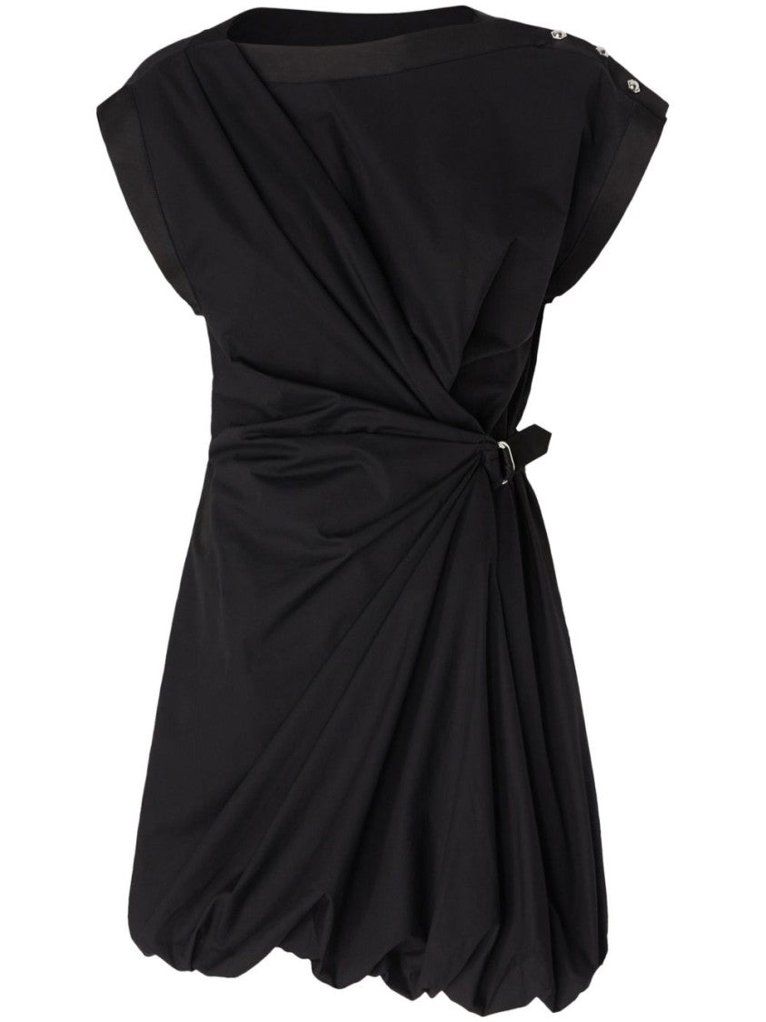 Pinko Draped Black Dress With Cinched Waist