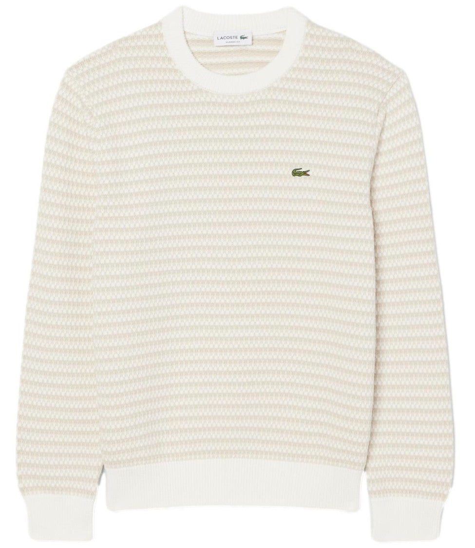 Lacoste Textured Crew Neck Knit Sweater