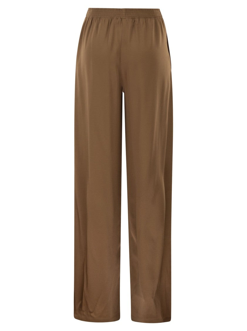 Fabiana Filippi Wide-Leg Trousers In Shiny Satin