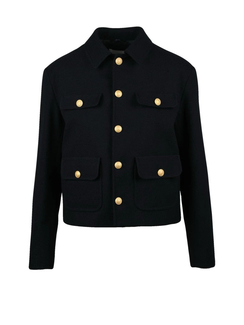Circolo 1901 Black Virgin Wool-Cotton Short Jacket