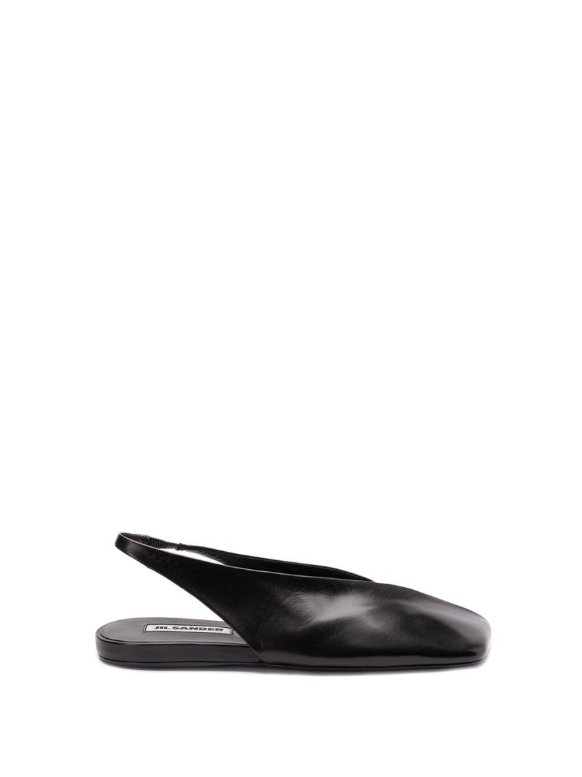 Jil Sander Pointed Toe Ballerinas With Slingback Strap