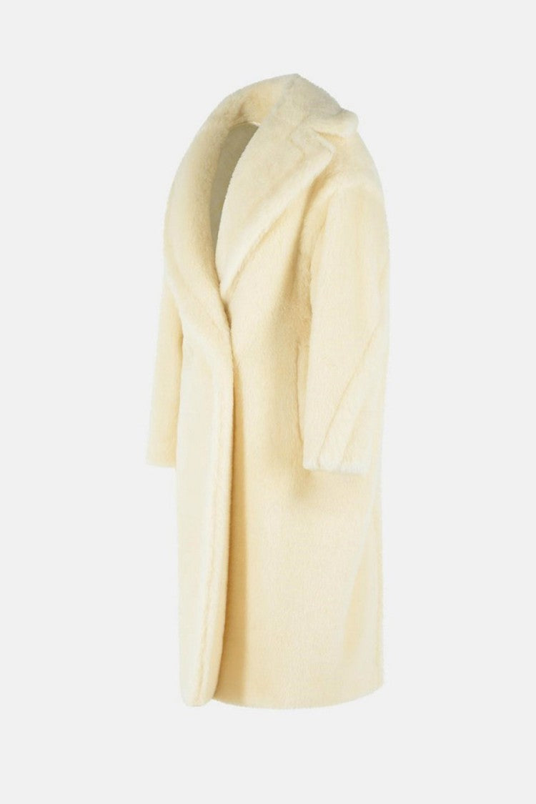 Max Mara Cream Tedgirl Plush Double-Breasted Alpaca-Blend Coat