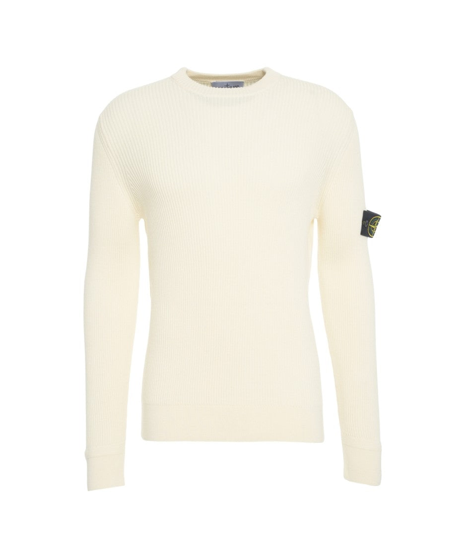 Stone Island Ribbed Sweater With Logo