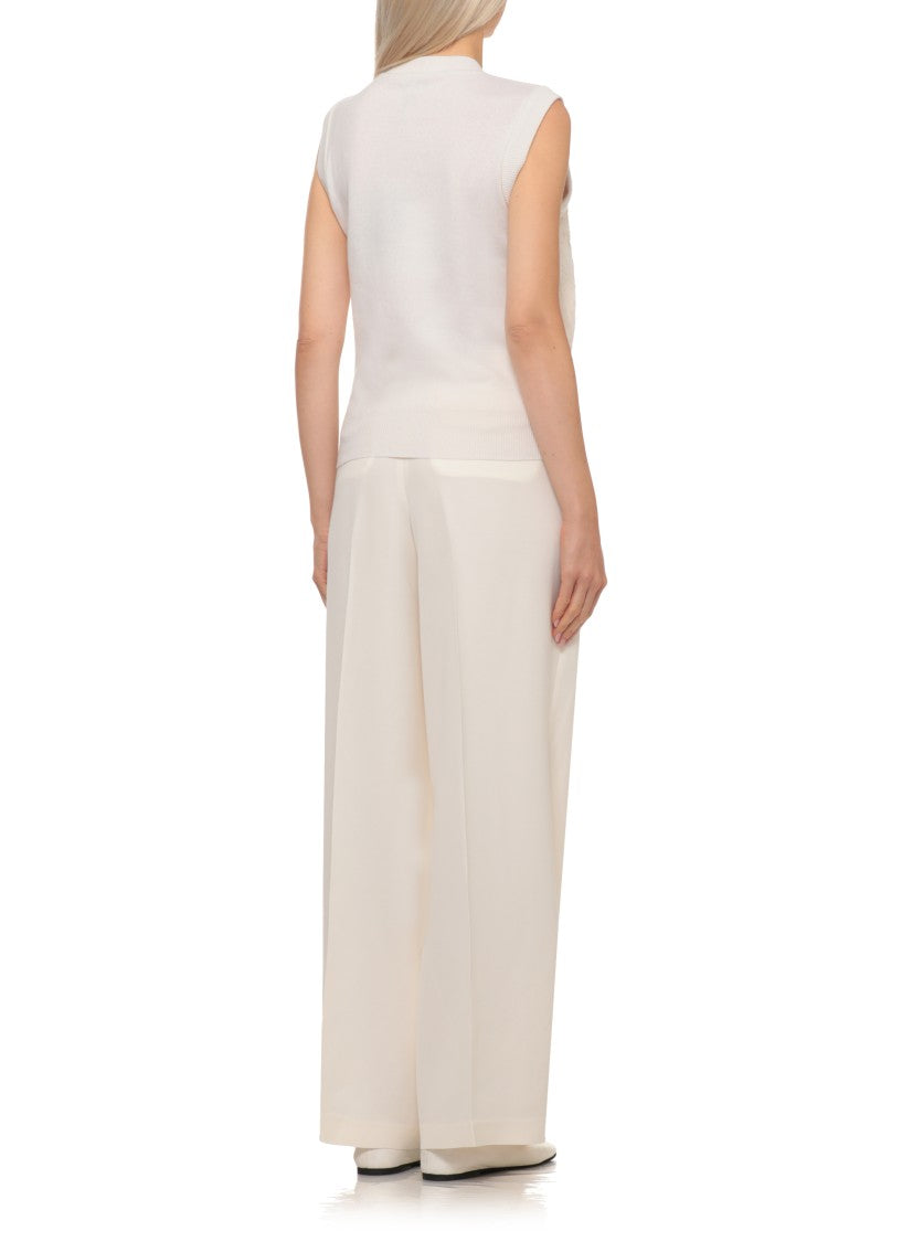 Peserico Aurea Ivory Gilet With Shimmering Sequin Accents