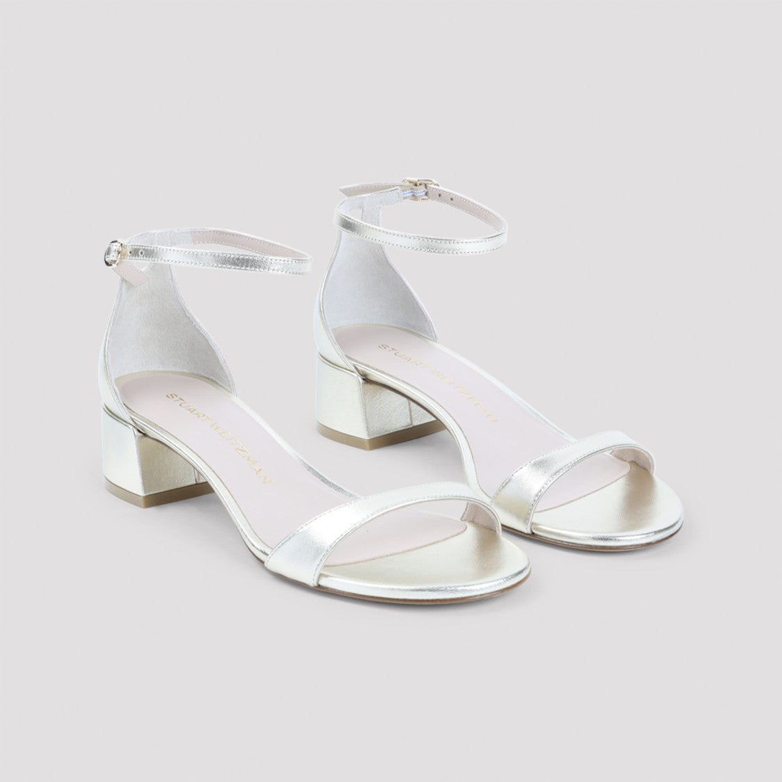 Stuart Weitzman Metallic Goat Leather Sandals