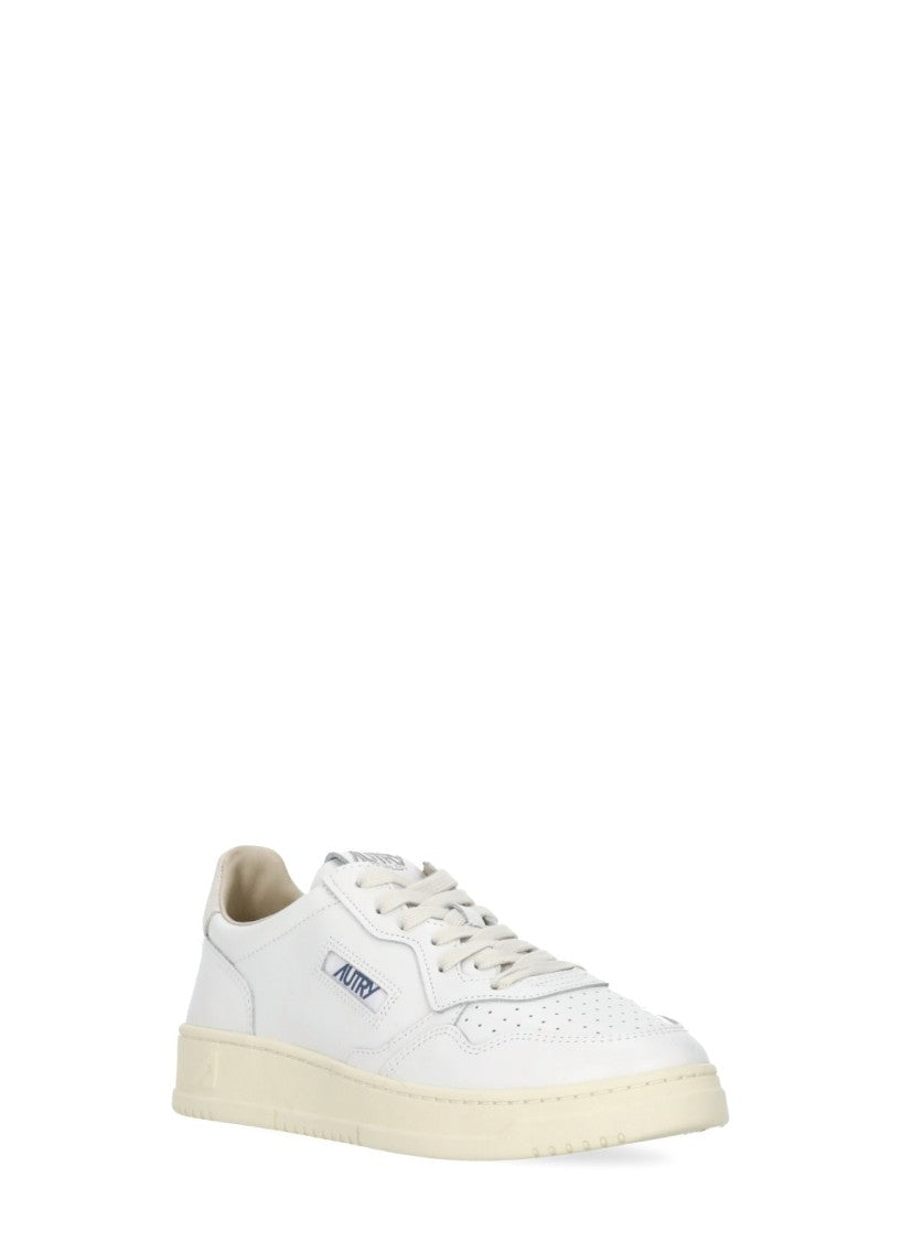 Autry White Medalist Low Suede Upper Sneakers