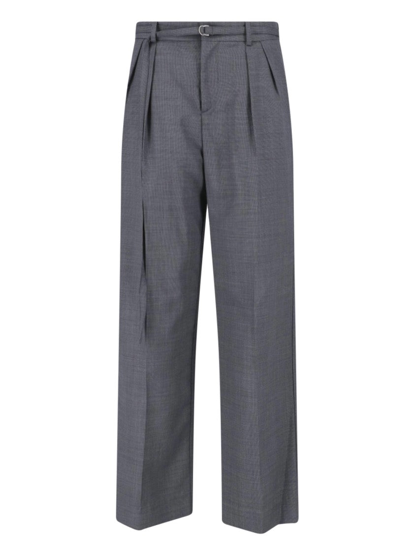Eudon Choi Grey High-Waisted Tailored Virgin Trousers
