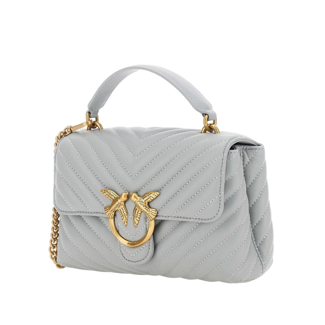 Pinko Gray Quilted Nappa Bag