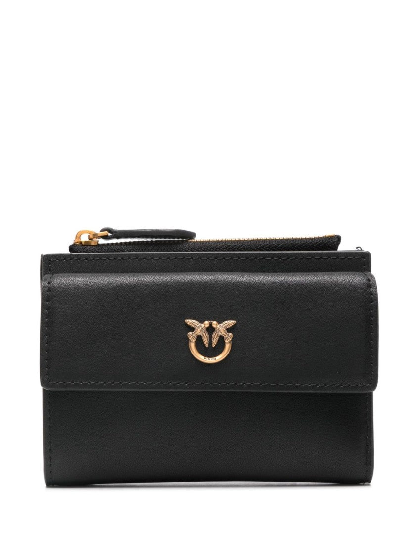 Pinko Compact Black Leather Wallet