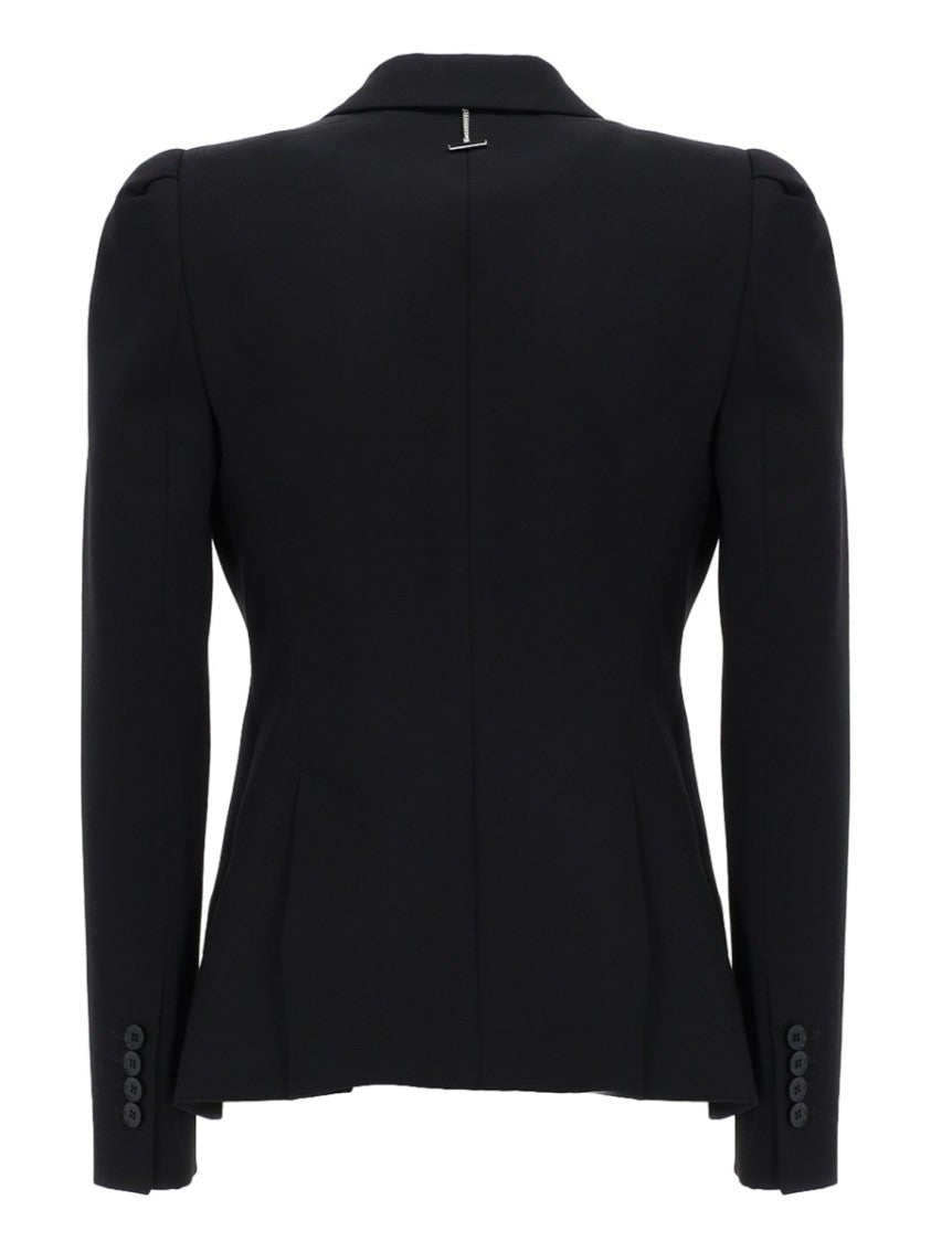 Alexander Mcqueen Neutrals Single Button Notched Lapel Wool Blazer
