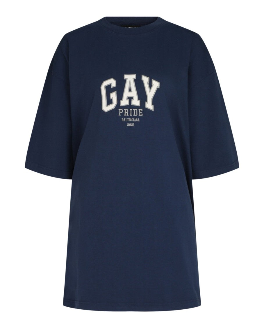 Balenciaga Boxy Fit Cotton T-Shirt With Embroidered Pride Graphic