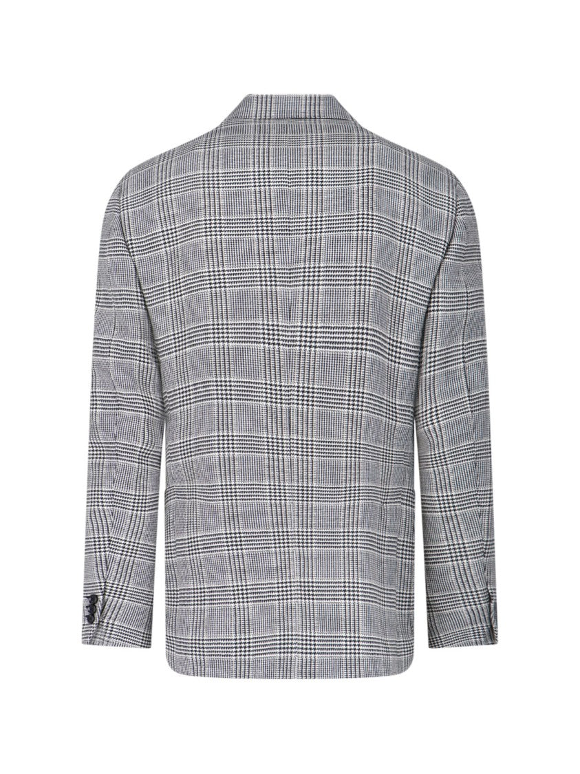 Lardini Double-Breasted Blazer – Grey Check