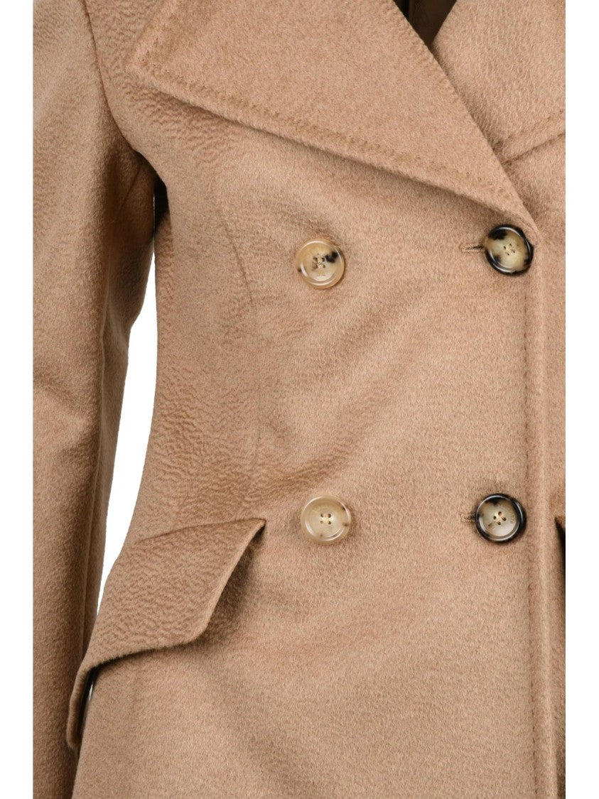 Max Mara Beige Camel Double-Breasted Lepanto Long Coat