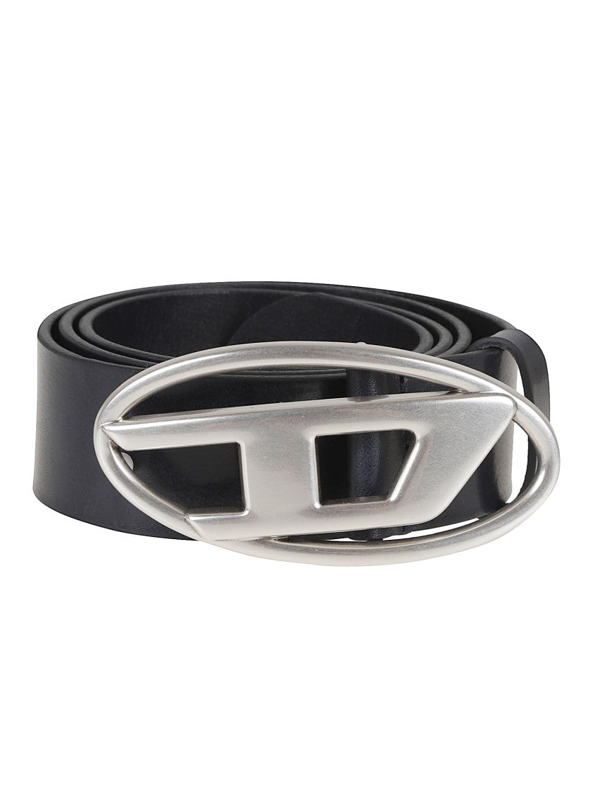 Diesel Black Vegetable-Tanned Leather Belt
