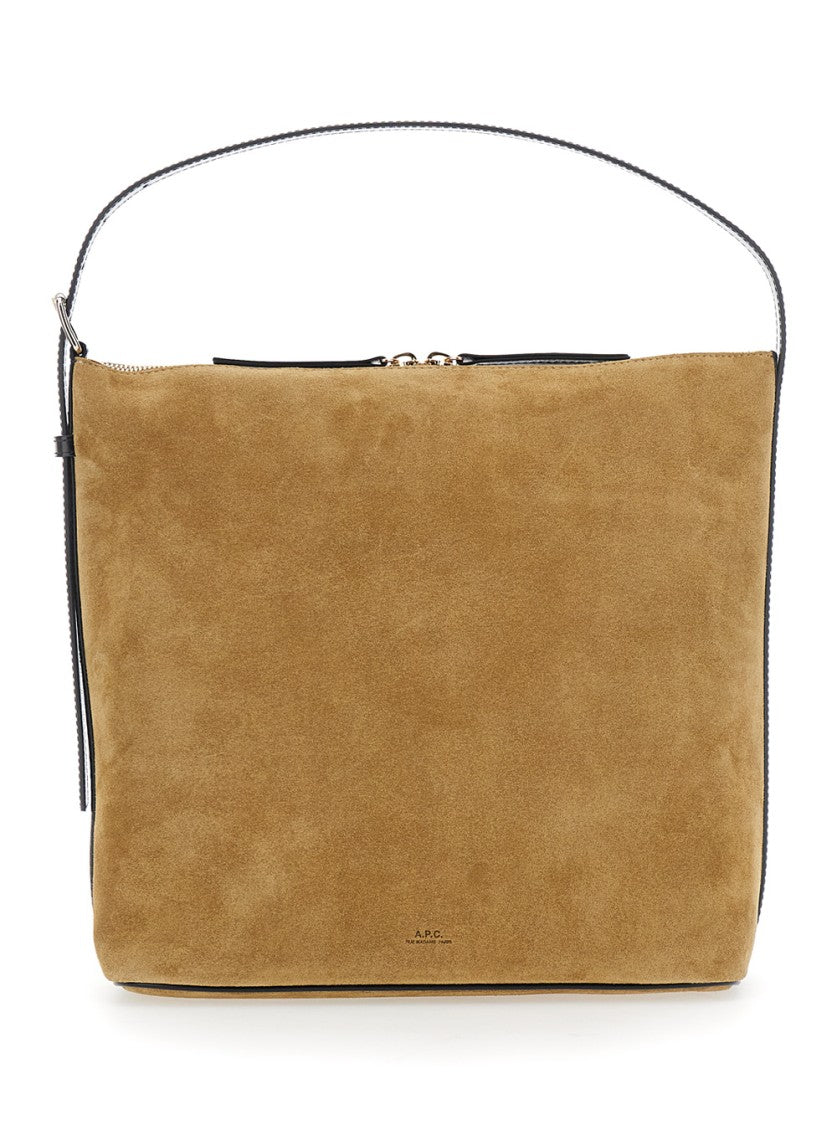 A.P.C. Brown Suede And Smooth Leather Bag