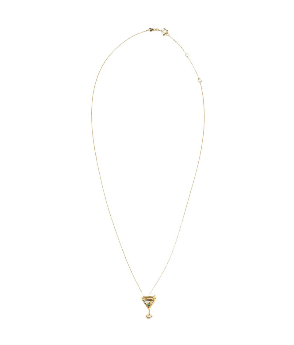 Aliita Yellow Gold Martini Esmeralda Necklace