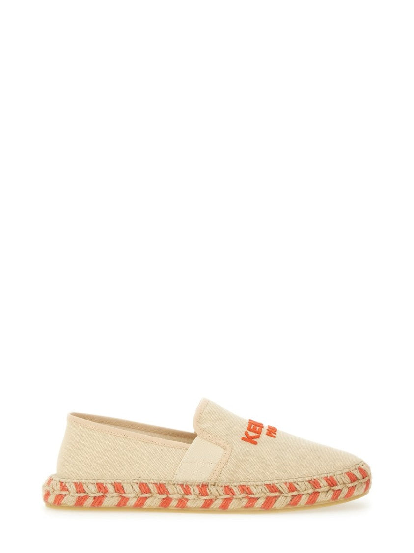 Kenzo White Logo Cotton Espadrilles