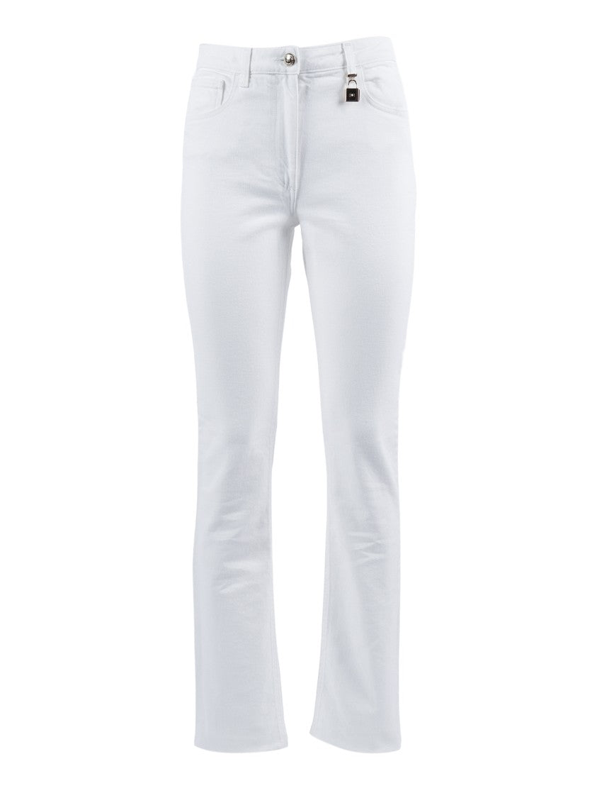 Elisabetta Franchi Flared White Five Pocket Jeans