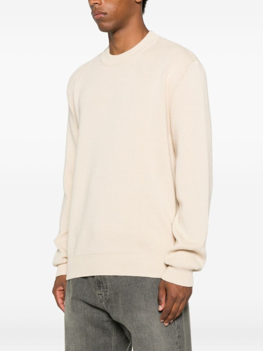 Golden Goose Gray Relaxed-Fit Knit Sweater With Ribbed Detailing