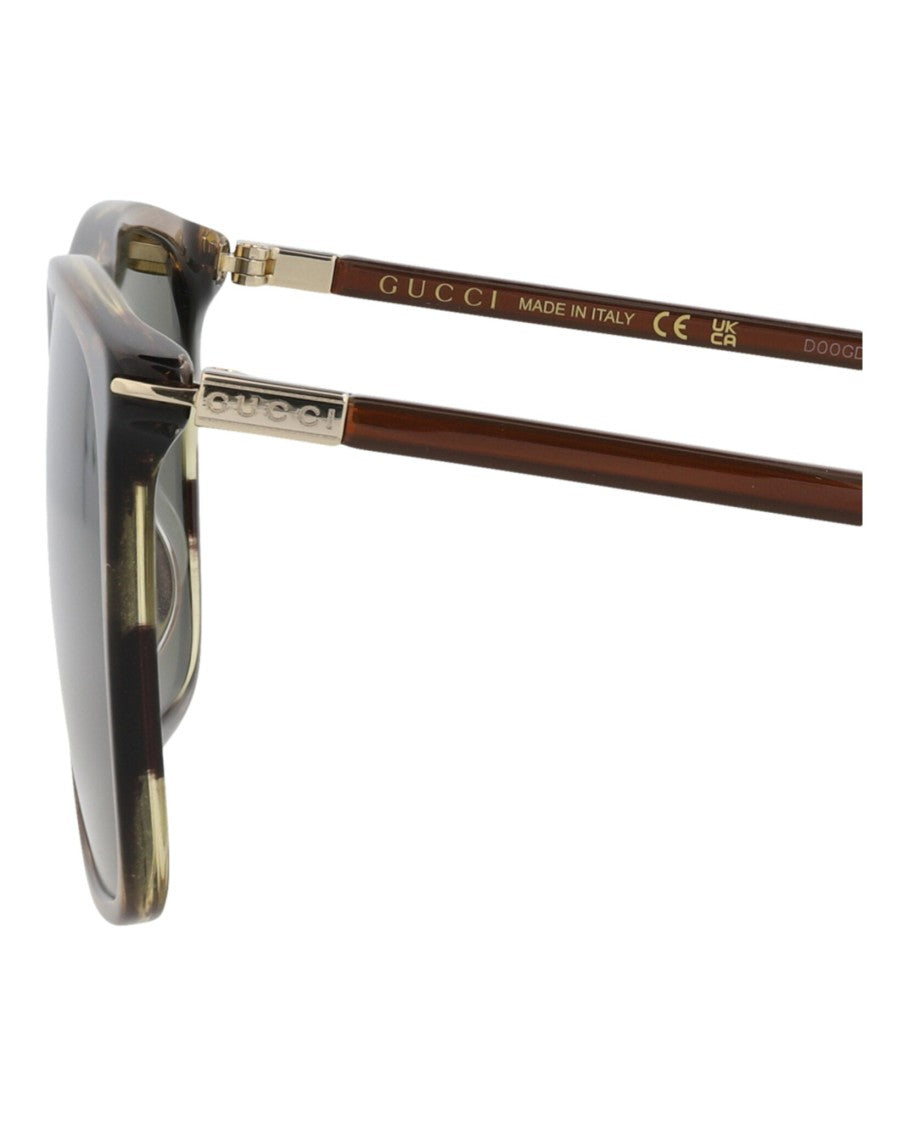 Gucci Square-Frame Recycled Acetate Sunglasses With Gold-Tone Accents