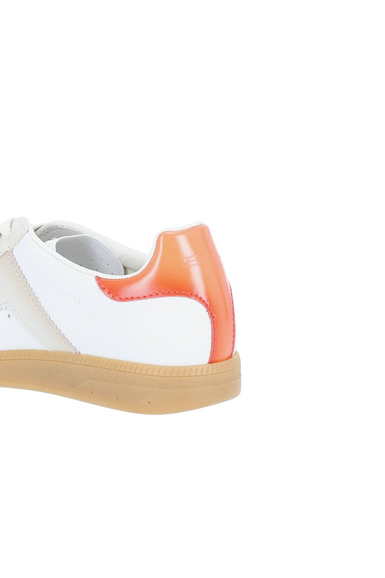 Santoni Olympic Classic Leather And Suede Sneakers