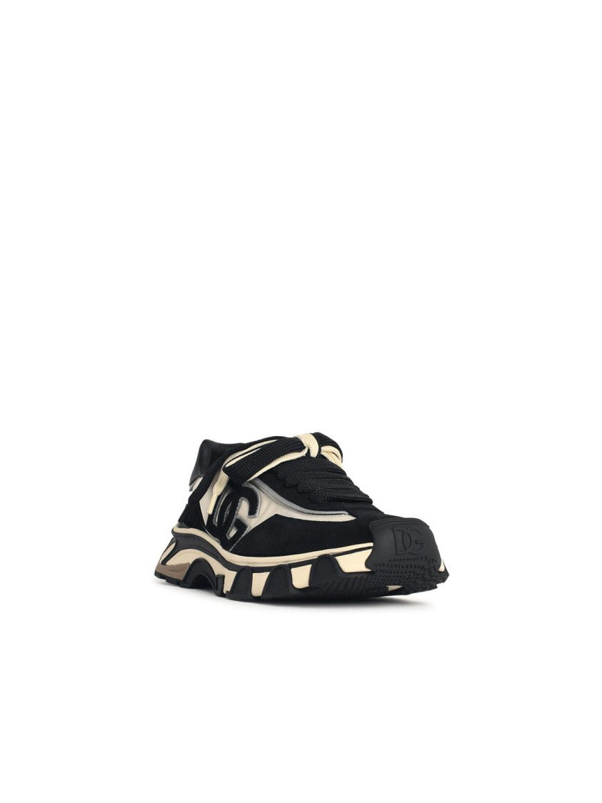 Dolce & Gabbana Ivory Airmaster Fabric Leather Sneakers