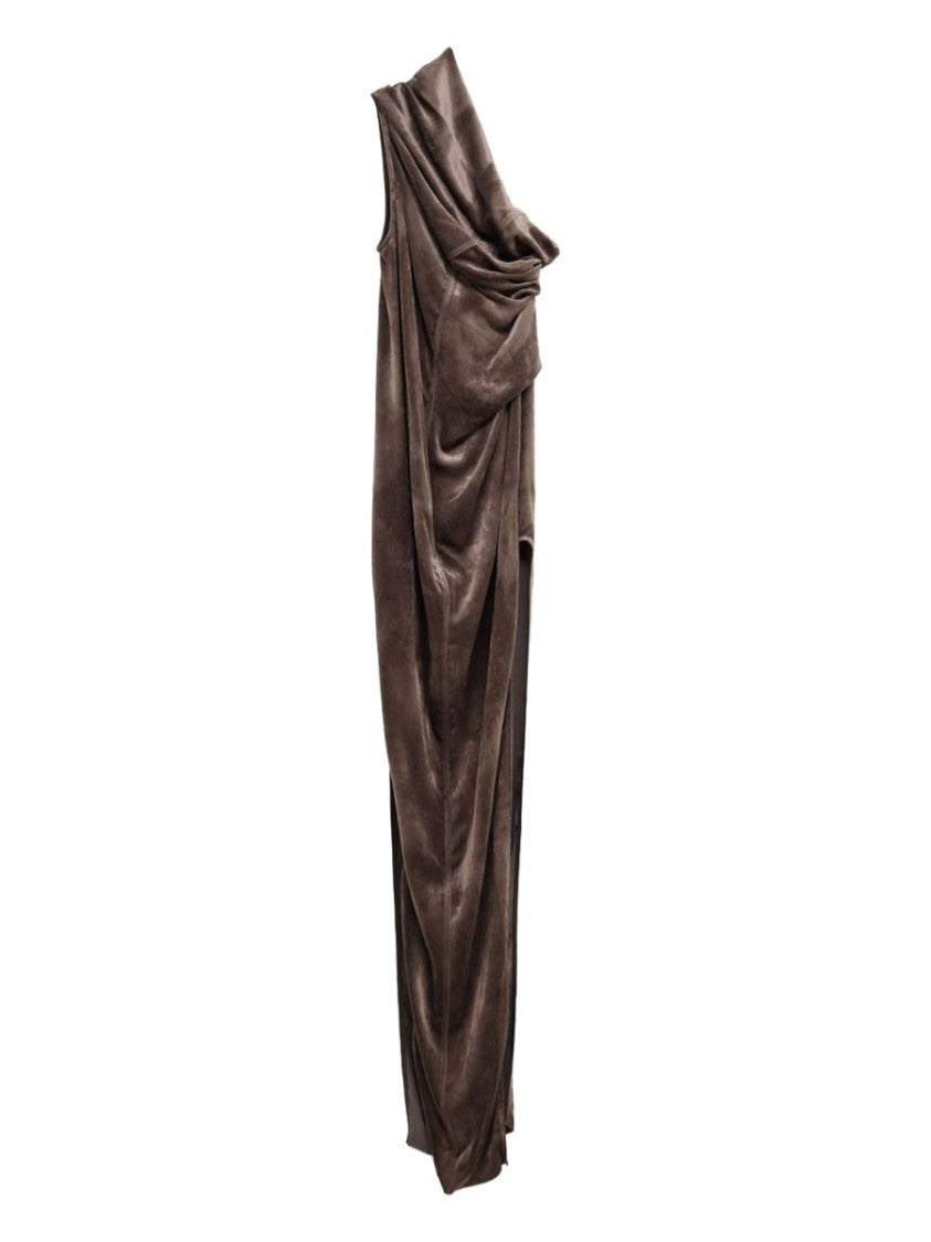 Rick Owens Black Athena Arrowhead Viscose-Silk Maxi Dress