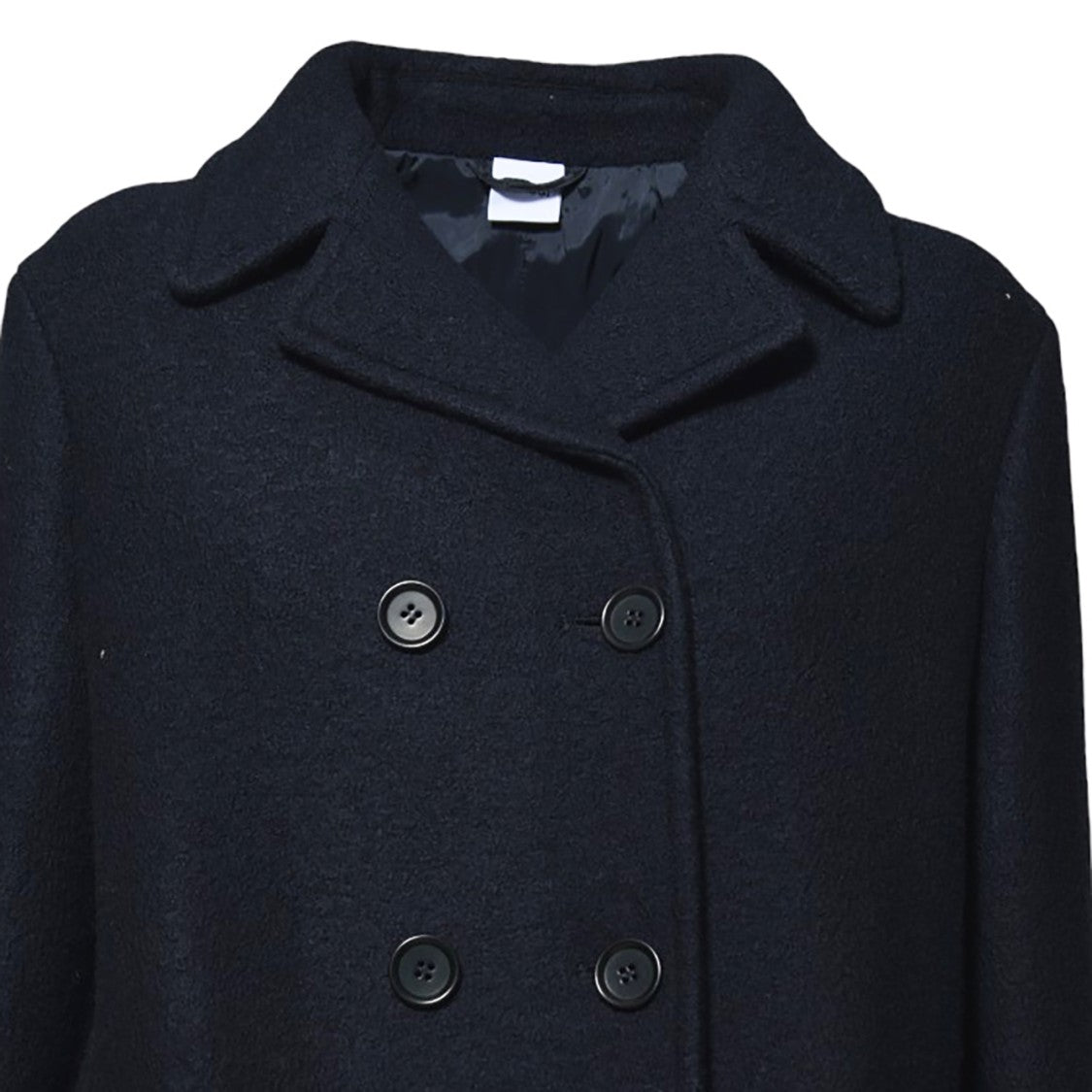 Aspesi Navy Blue Boxy Felted Wool Jacket