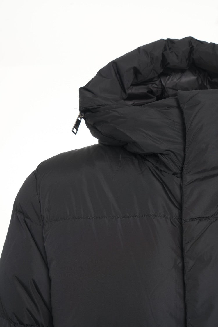 Add Long Quilted Down Jacket With Non-Removable Hood