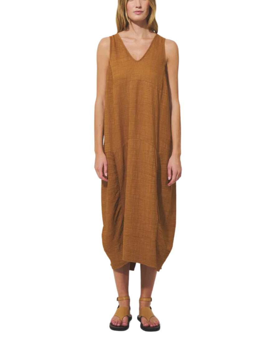 Transit Textural Midi Dress With Double V-Neckline