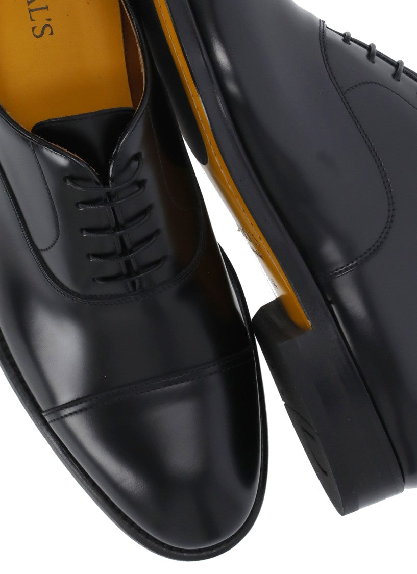 Doucal's Black Smooth Leather Lace-Up Shoes