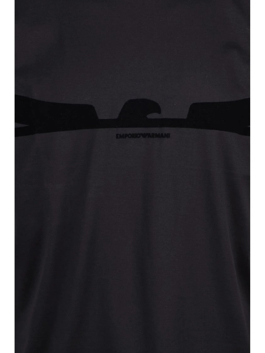 Emporio Armani Black Cotton Graphic T-Shirt