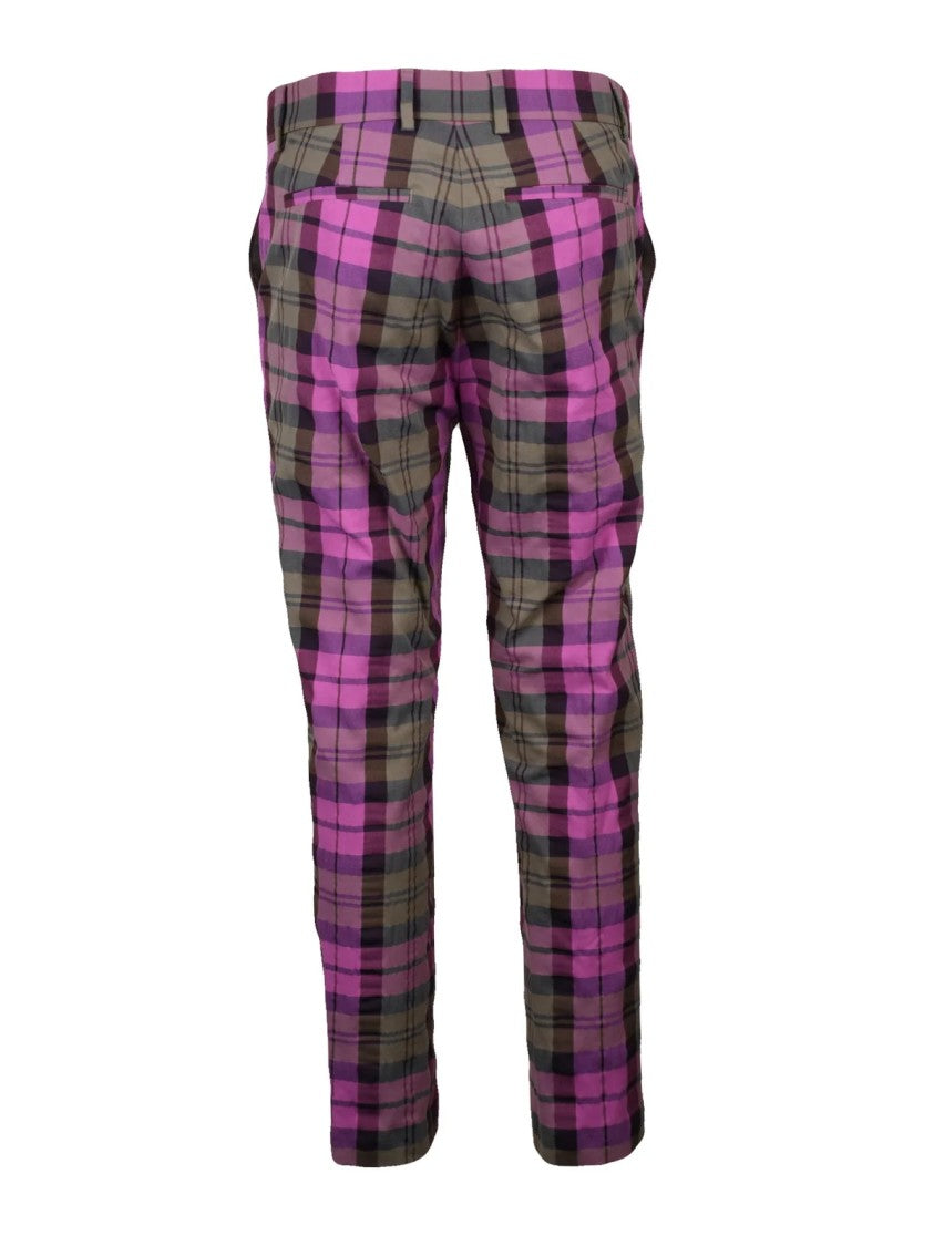 Vivienne Westwood Anglomania Tapered Plaid 'Boy' Pants In Cotton-Wool Blend