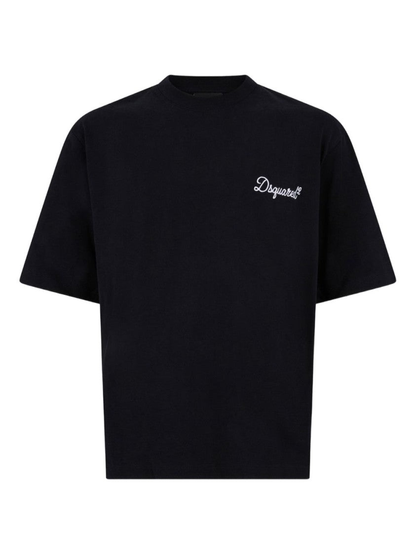 Dsquared2 Relaxed Fit Black T-Shirt With Logo Detail