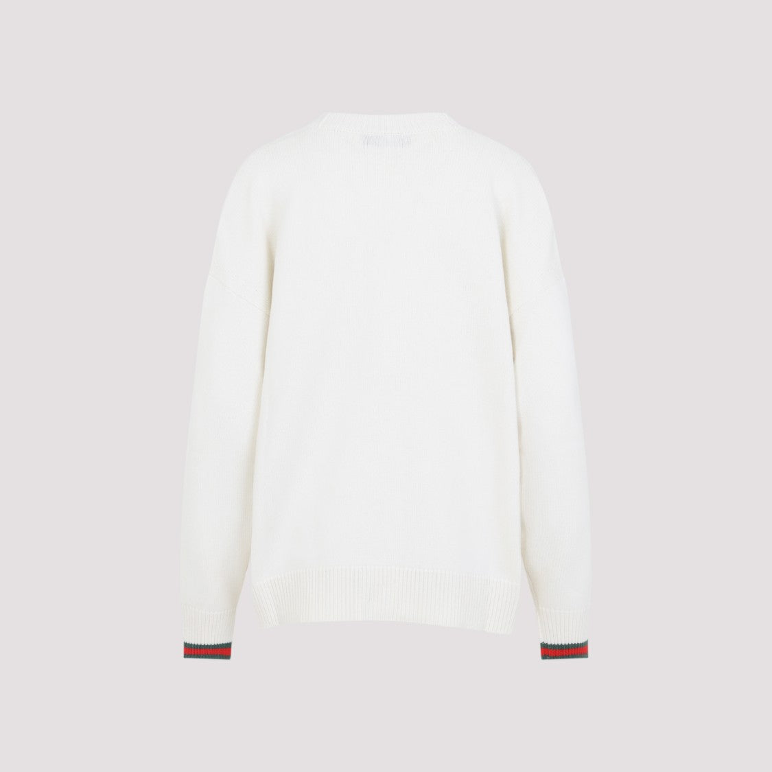 Gucci Ivory White Wool Web Cardigan