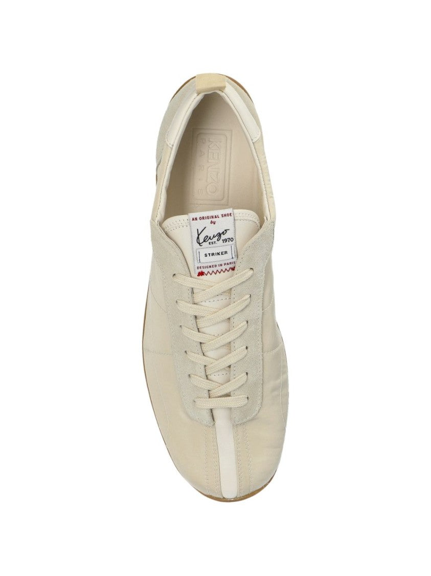Kenzo Beige Silk And Nylon Lace Sneakers