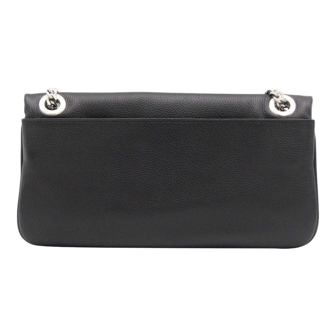 Zadig & Voltaire Pebbled Texture Black Bag With Silver Accents
