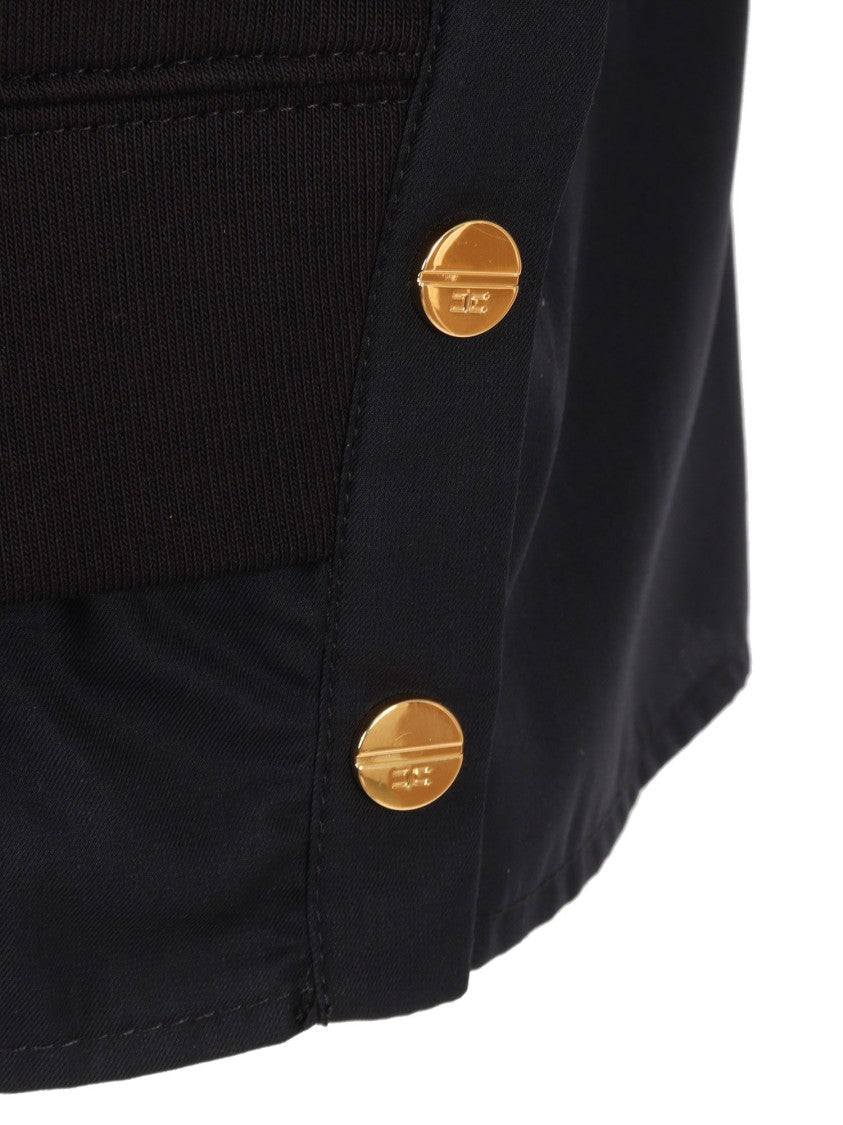 Elisabetta Franchi Layered Cotton Blend Top With Gold Accents