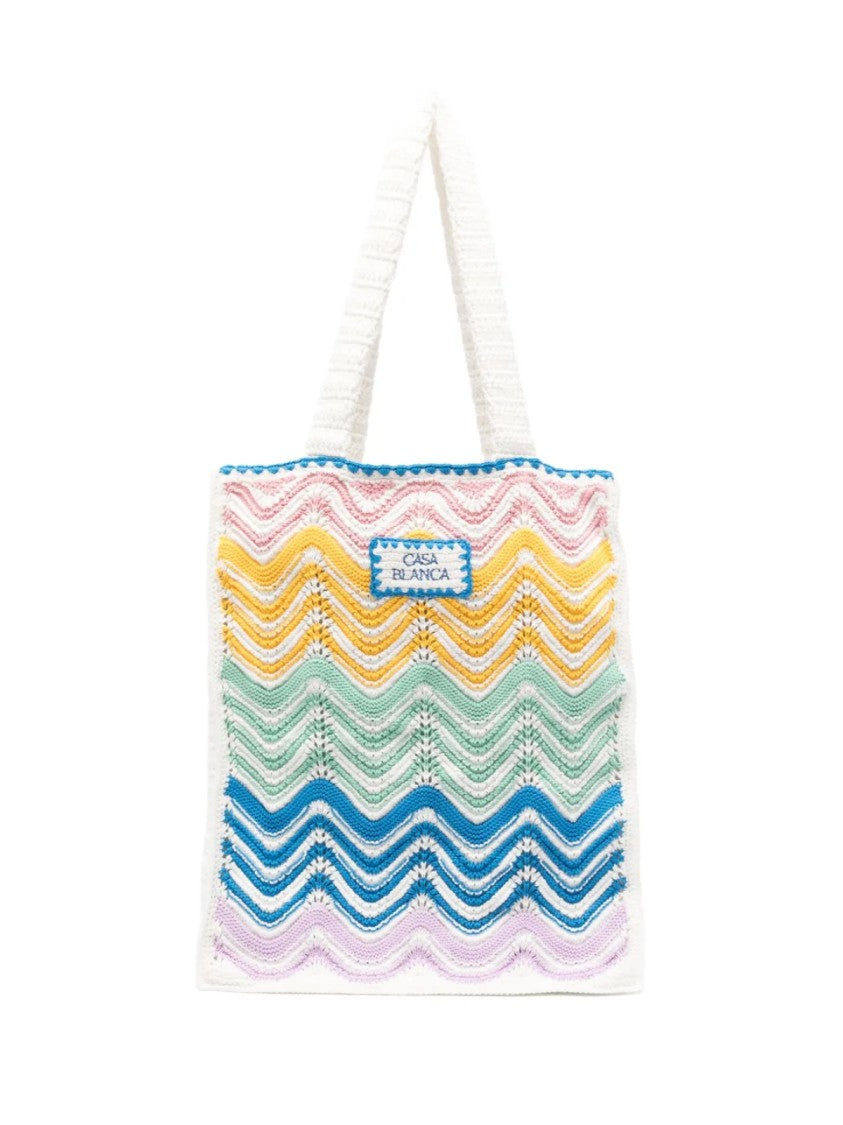 Casablanca Gradient Wave Crochet Tote Bag