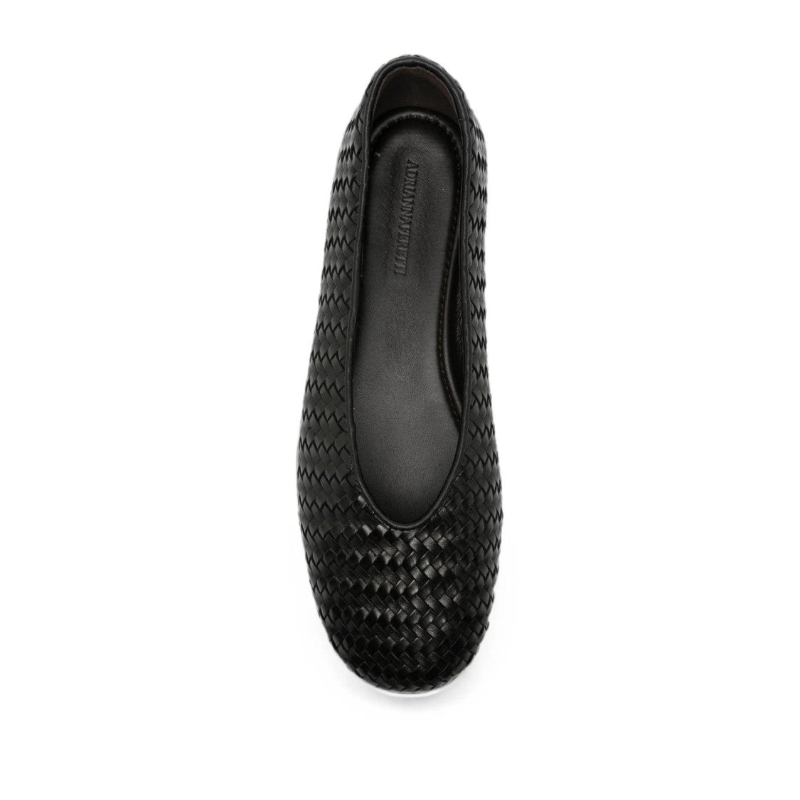 Adrianna Feretti Black Woven Minimalist Leather Flats