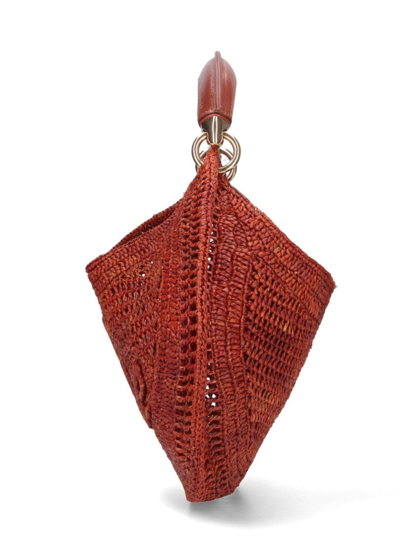 Chloé Brown Summer Banana Woven Rafia Bag