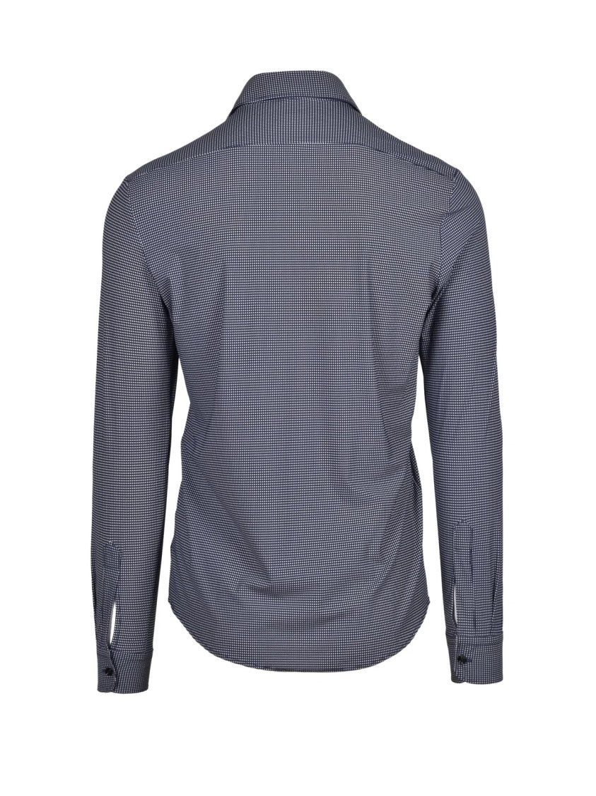 Out/Fit Techno Stretch Slim Fit Shirt With Micro-Check Pattern