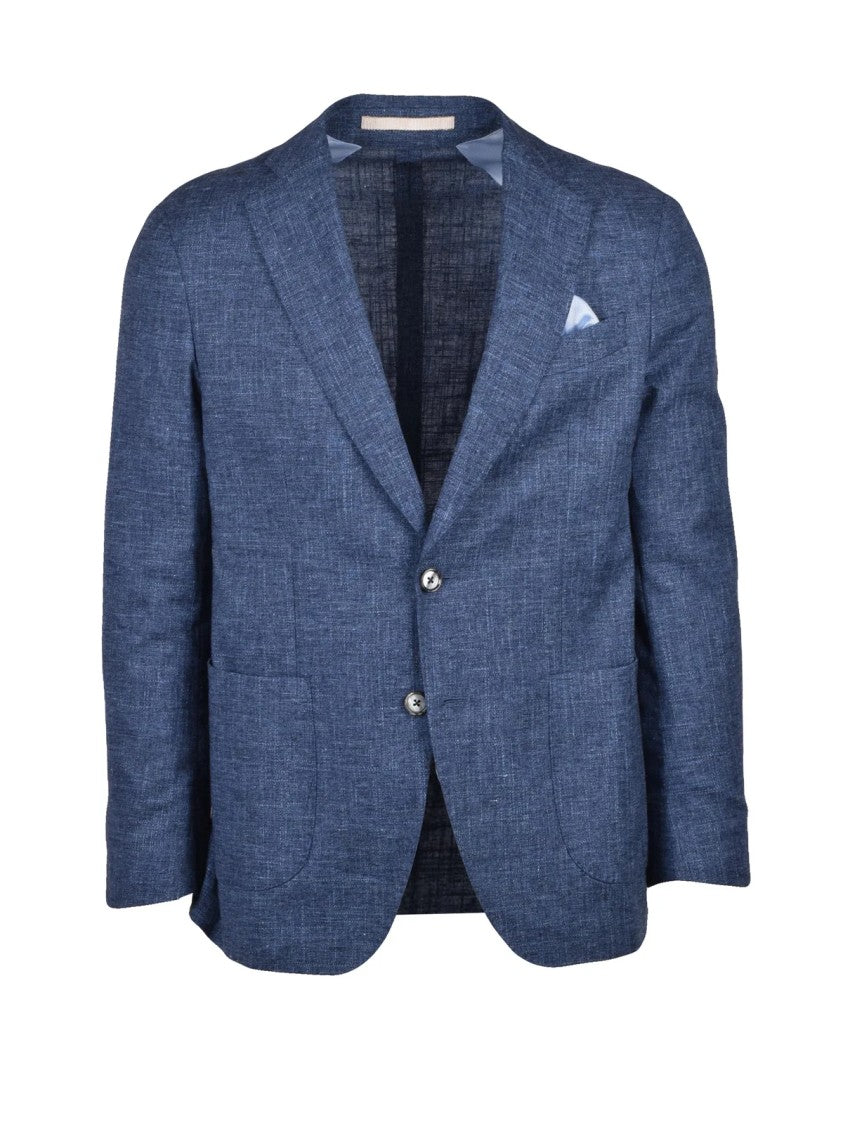 Lebole Multicolor Cotton Wool Viscose Linen Blazer Jacket
