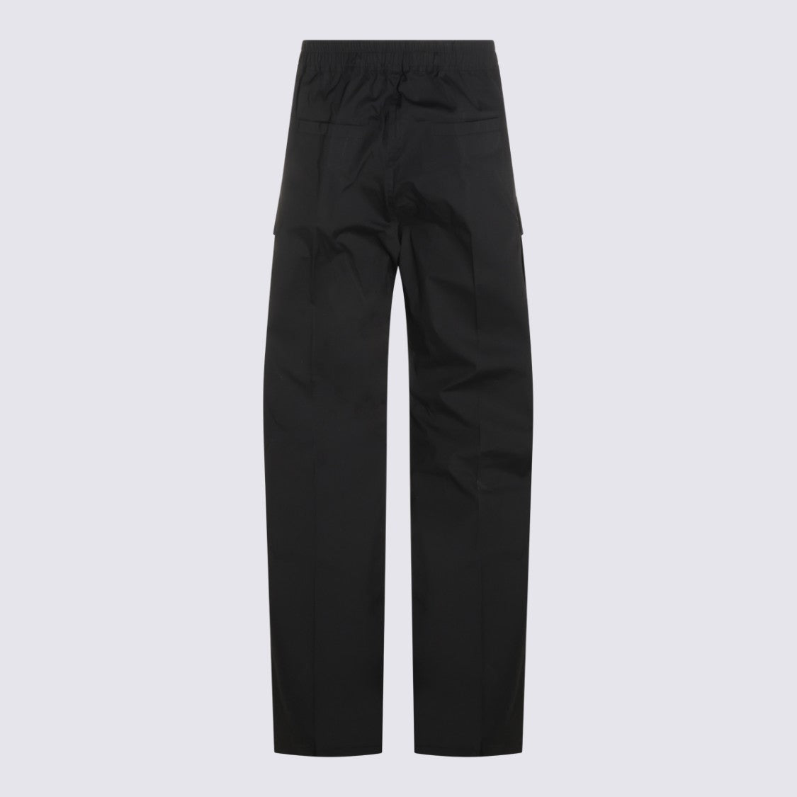 Rick Owens Relaxed Fit Black Trousers With Cargo Pockets And Drawstring Waist