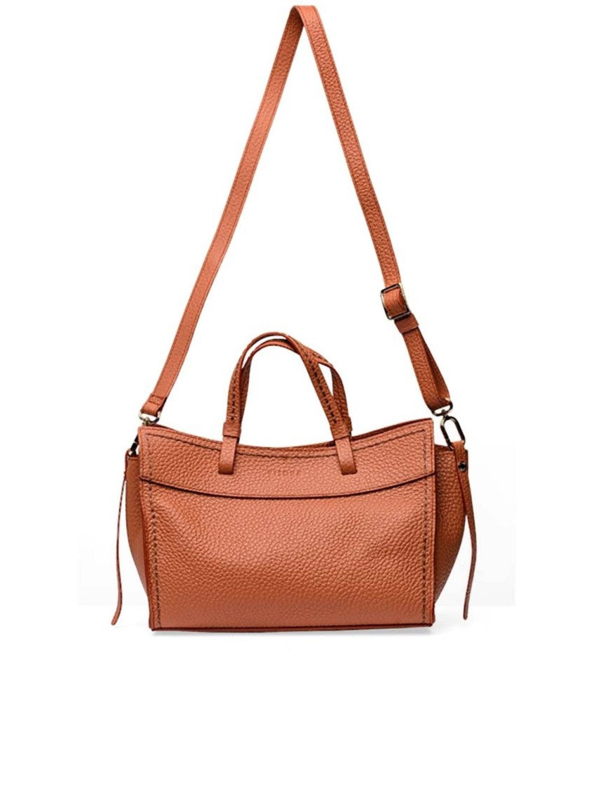 Visona` Premium Textured Leather Flared Handbag