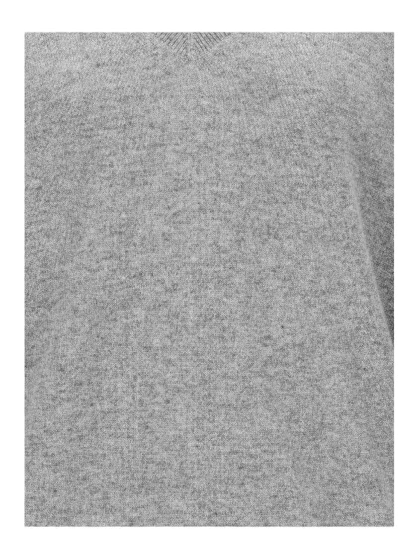 Vince Pure Cashmere V-Neck Sweater With Ribbed Cuffs